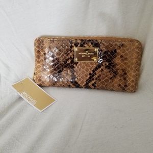 Michael Kors Snakeskin Clutch Wallet